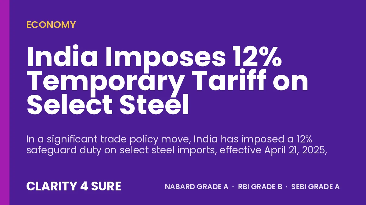 India Imposes 12% Temporary Tariff on Select Steel