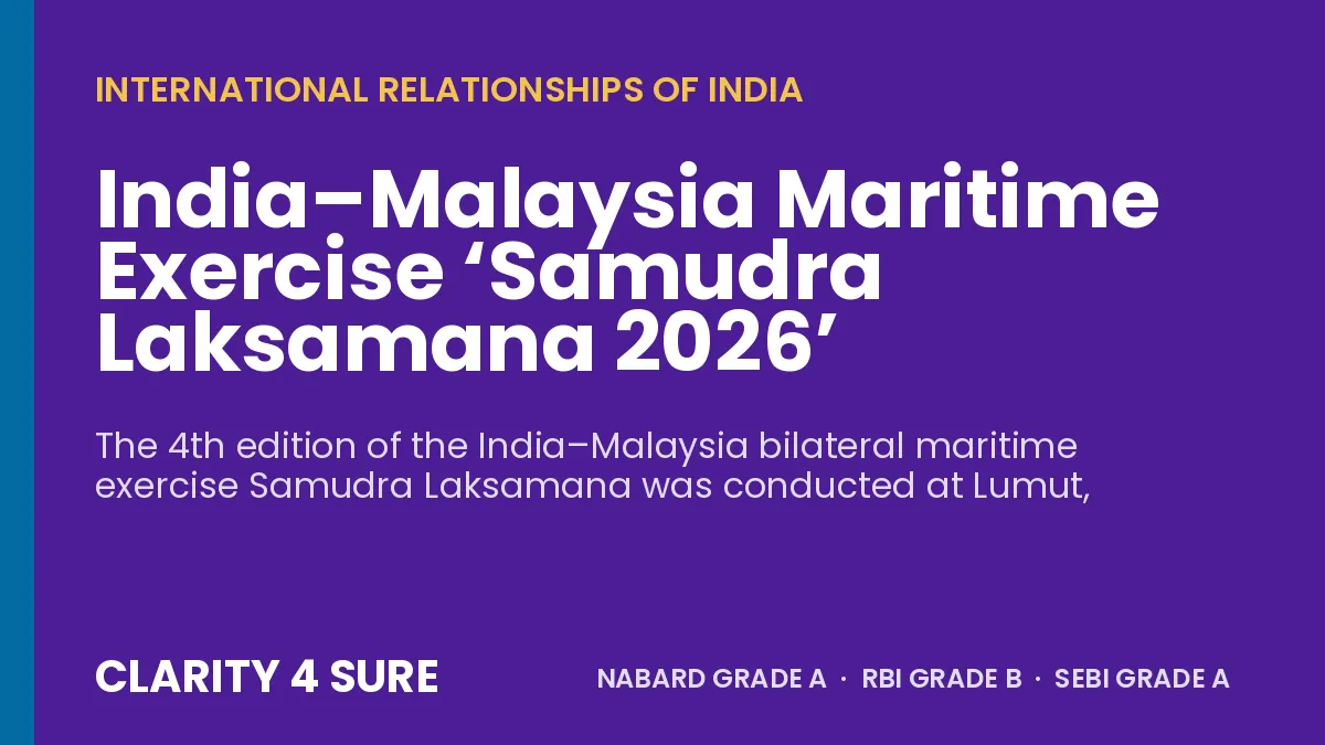 India–Malaysia Maritime Exercise ‘Samudra Laksamana 2026’