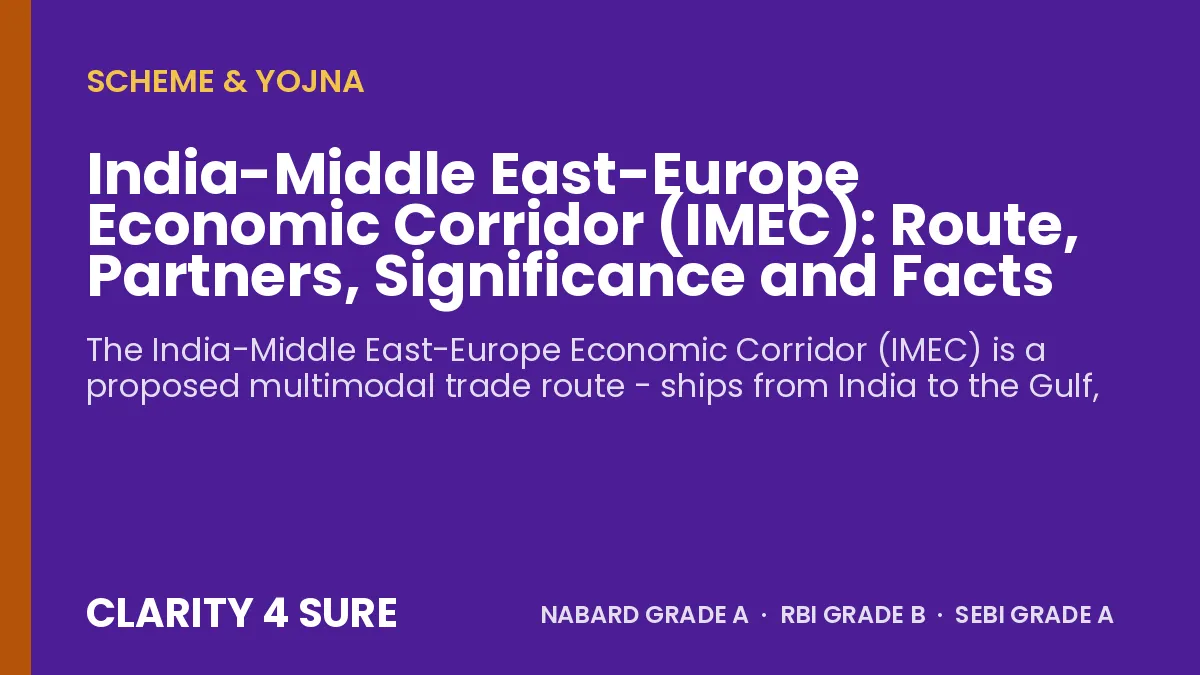 India-Middle East-Europe Economic Corridor (IMEC): Route, Partners, Significance and Facts