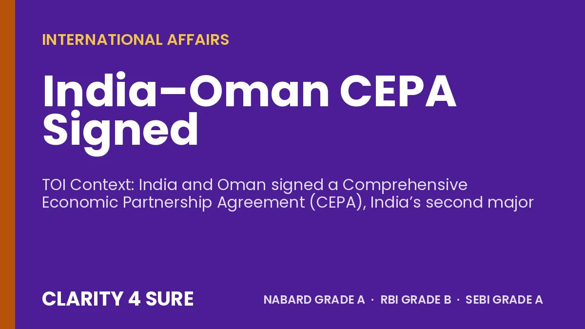 India–Oman CEPA Signed