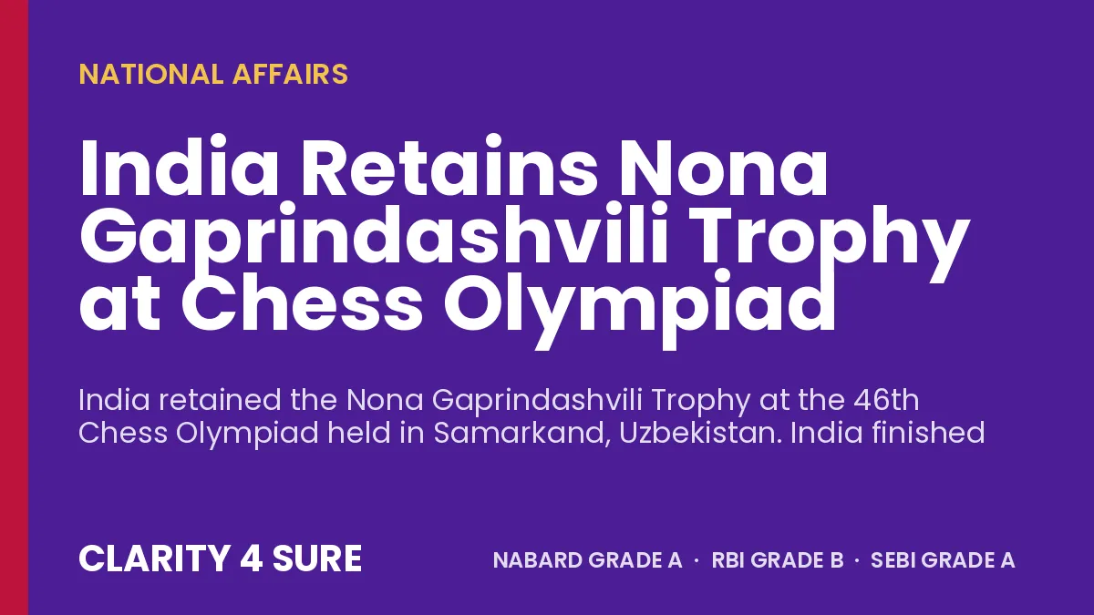 India Retains Nona Gaprindashvili Trophy at Chess Olympiad