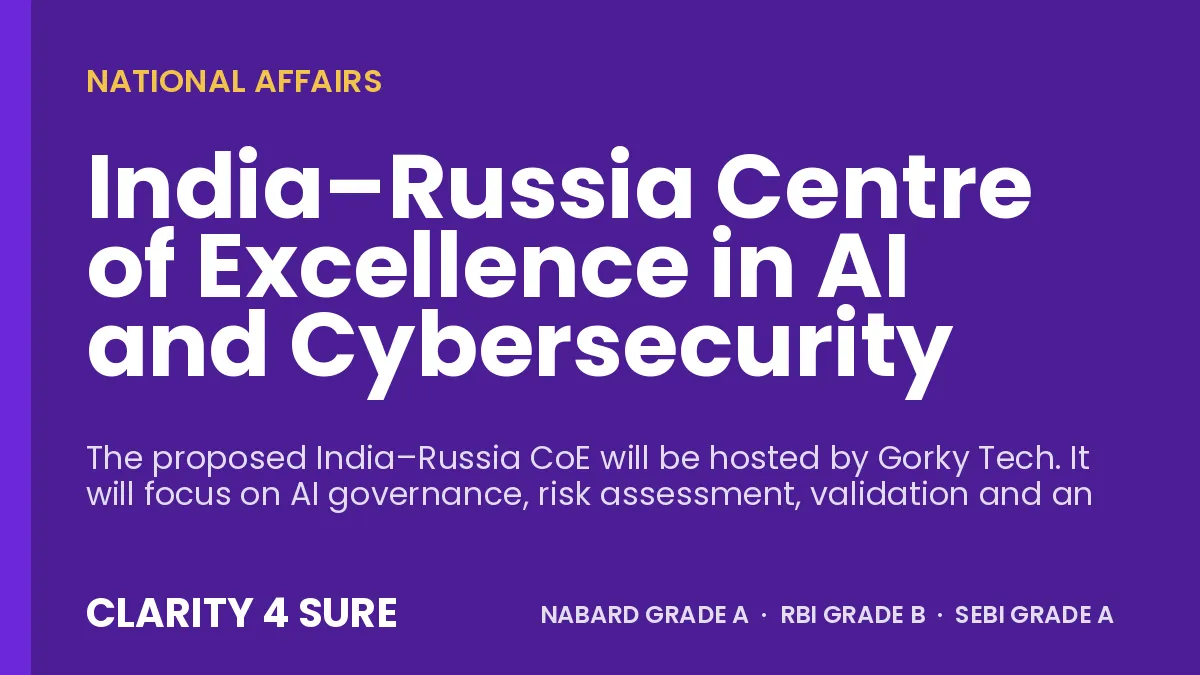 India–Russia Centre of Excellence in AI and Cybersecurity