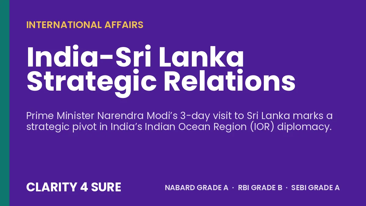 India-Sri Lanka Strategic Relations