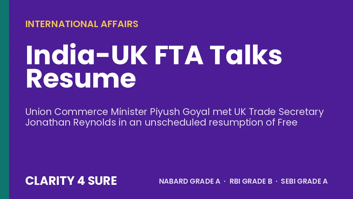 India-UK FTA Talks Resume