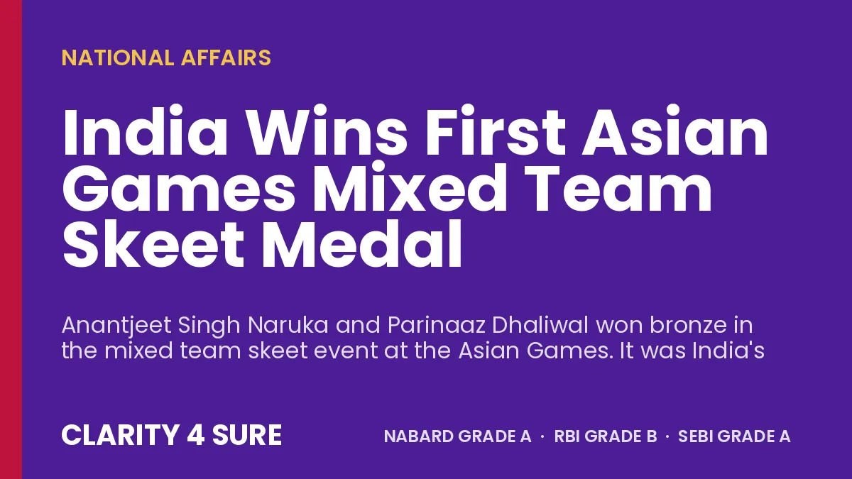 India Wins First Asian Games Mixed Team Skeet Medal