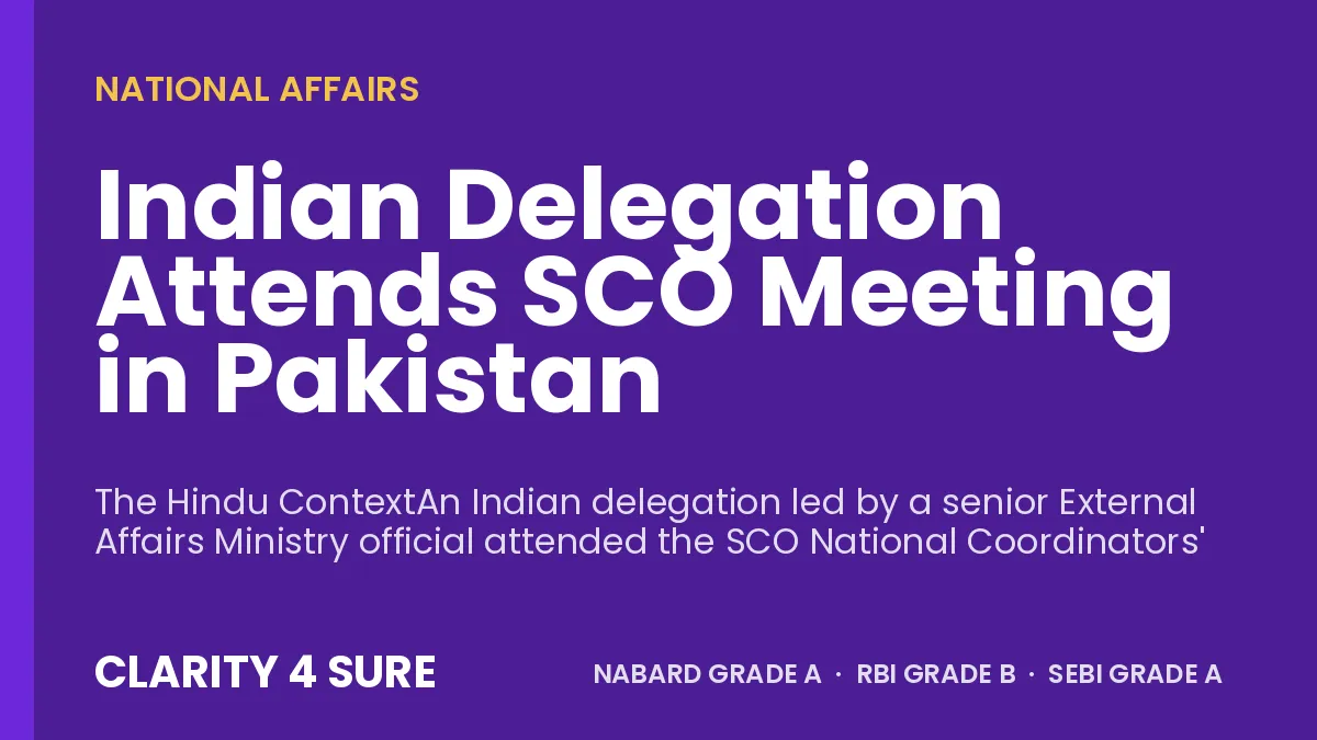 Indian Delegation Attends SCO Meeting in Pakistan