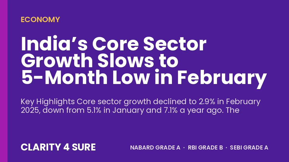 India’s Core Sector Growth Slows to 5-Month Low in February