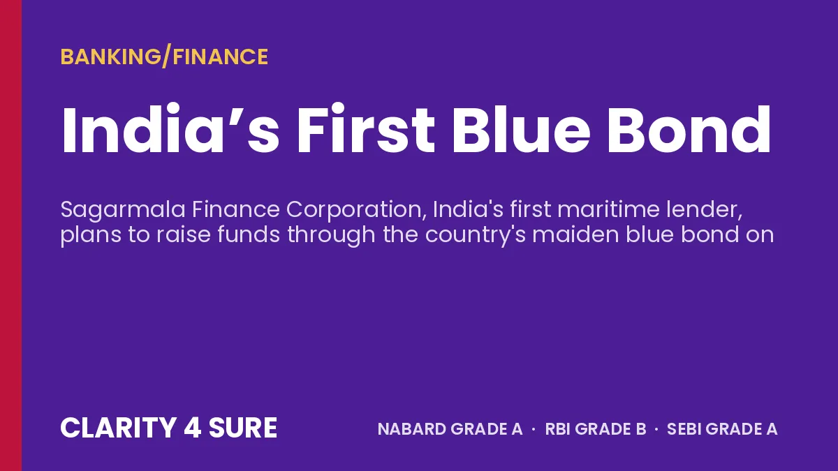 India’s First Blue Bond