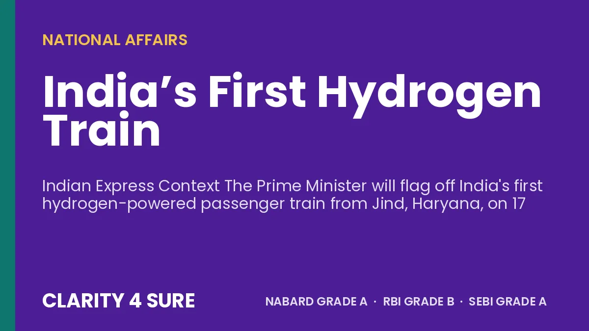 India’s First Hydrogen Train