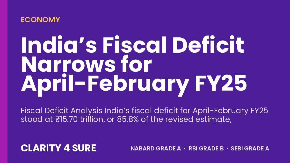 India’s Fiscal Deficit Narrows for April-February FY25