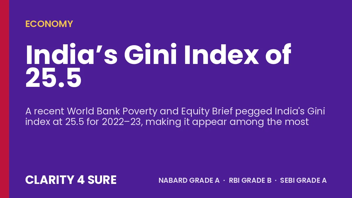India’s Gini Index of 25.5