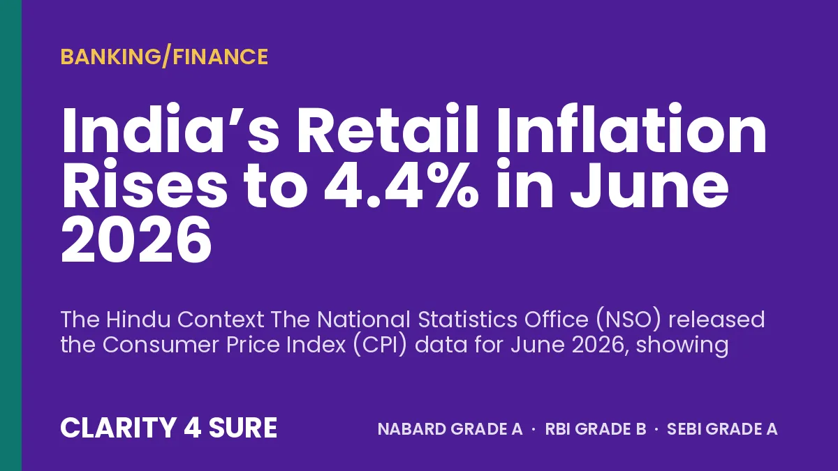 India’s Retail Inflation Rises to 4.4% in June 2026