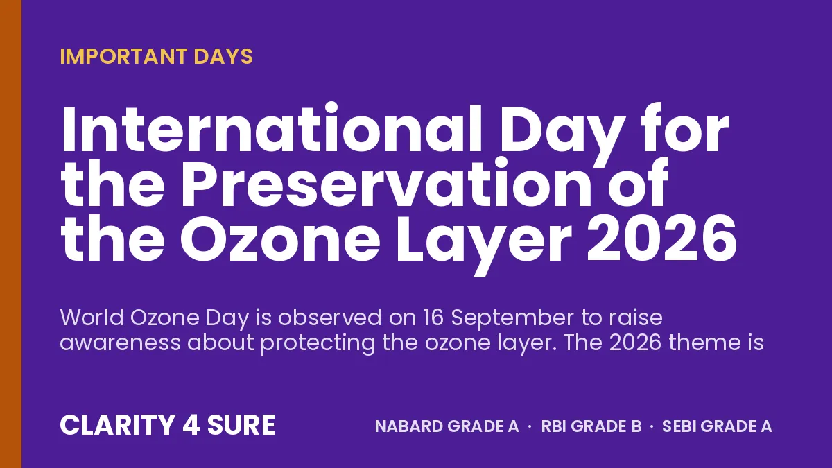 International Day for the Preservation of the Ozone Layer 2026