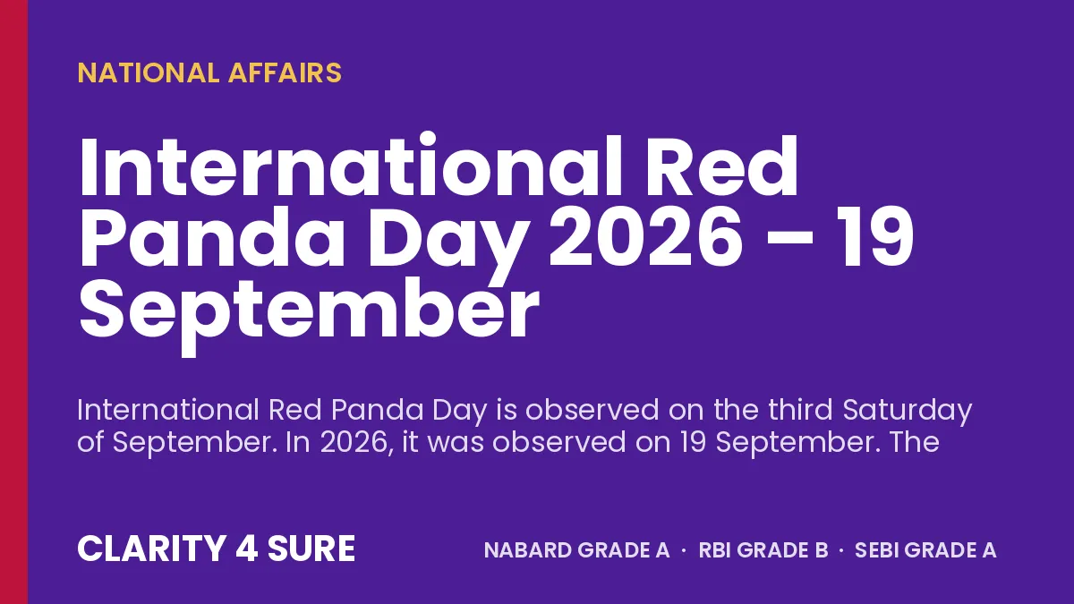 International Red Panda Day 2026 – 19 September
