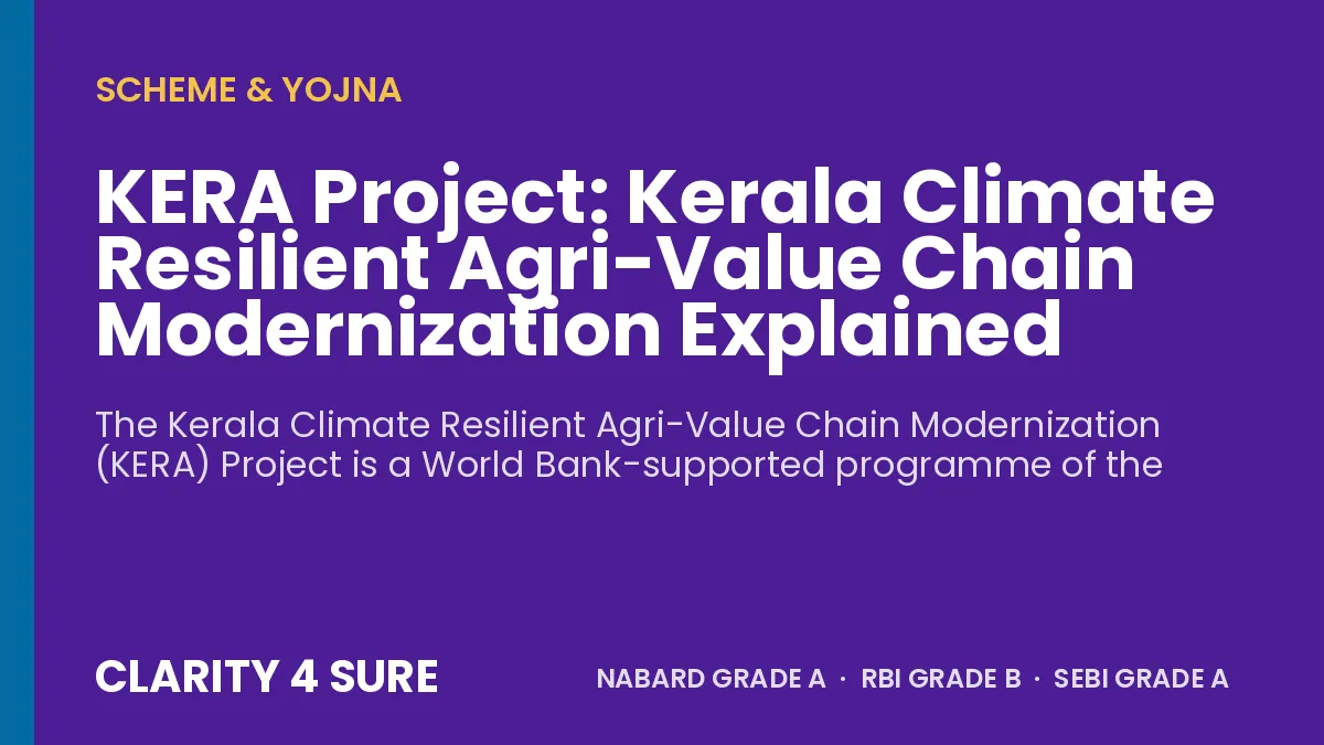 KERA Project: Kerala Climate Resilient Agri-Value Chain Modernization Explained