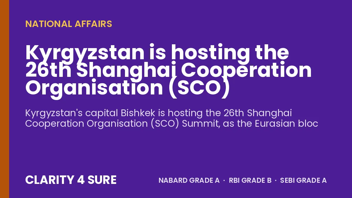 Kyrgyzstan is hosting the 26th Shanghai Cooperation Organisation (SCO)