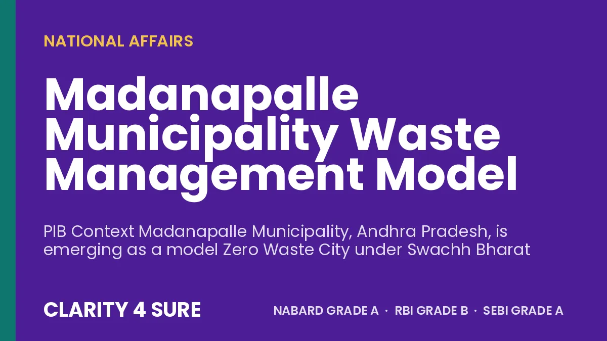 Madanapalle Municipality Waste Management Model