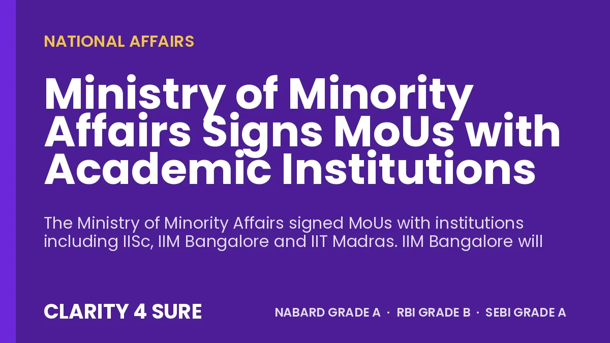 Ministry of Minority Affairs Signs MoUs with Academic Institutions