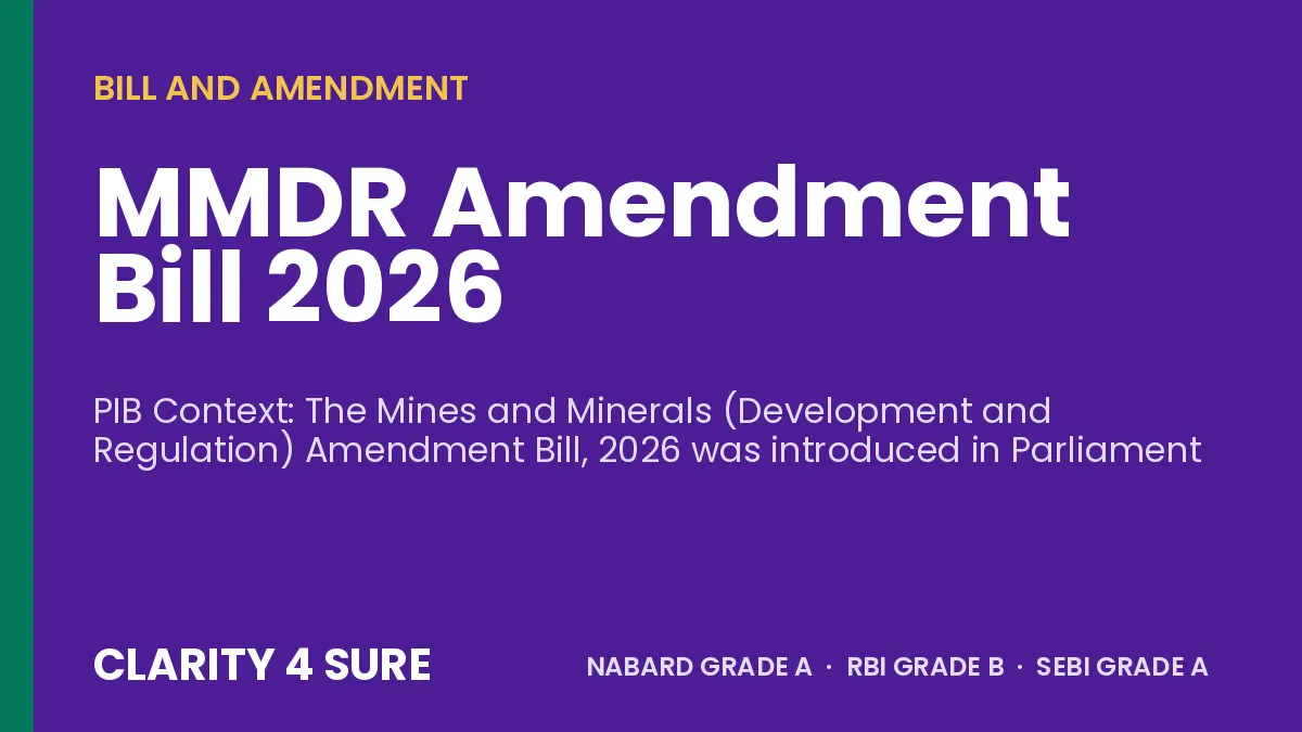 MMDR Amendment Bill 2026