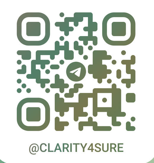 Scan the QR code to join the Clarity4Sure Telegram channel for NABARD Grade A cut off and result updates