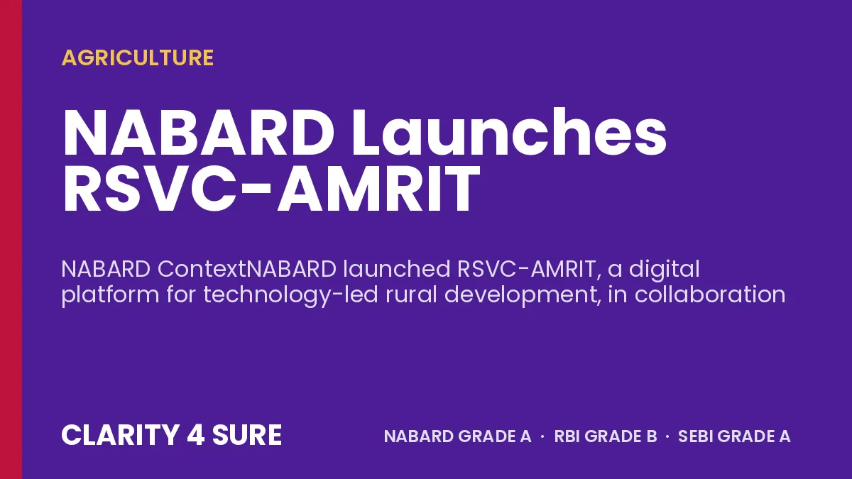 NABARD Launches RSVC-AMRIT