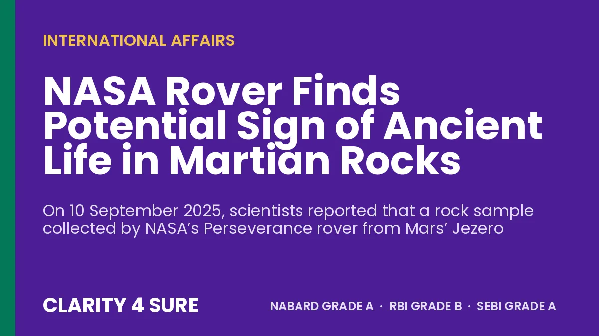 NASA Rover Finds Potential Sign of Ancient Life in Martian Rocks