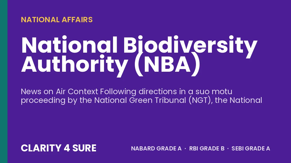 National Biodiversity Authority (NBA)