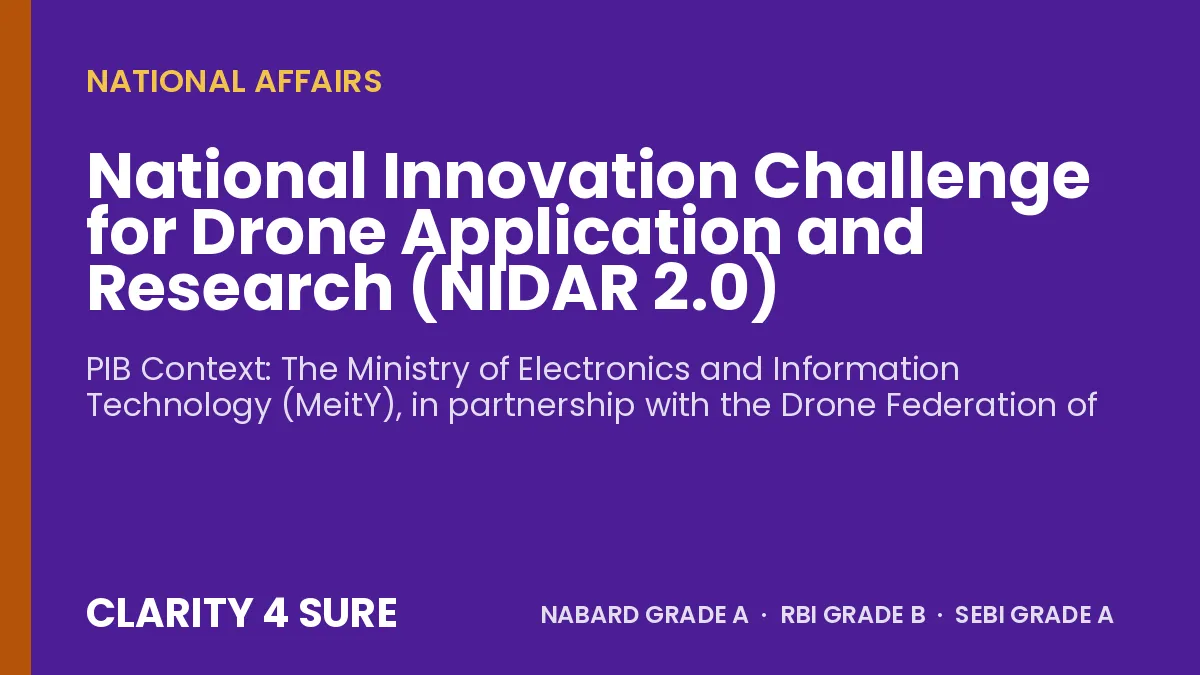 National Innovation Challenge for Drone Application and Research (NIDAR 2.0)