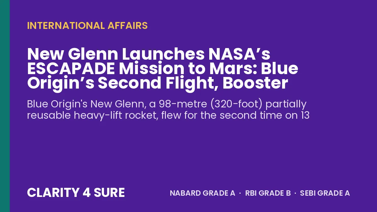 New Glenn Launches NASA’s ESCAPADE Mission to Mars: Blue Origin’s Second Flight, Booster Landing, Twin Spacecraft and Facts
