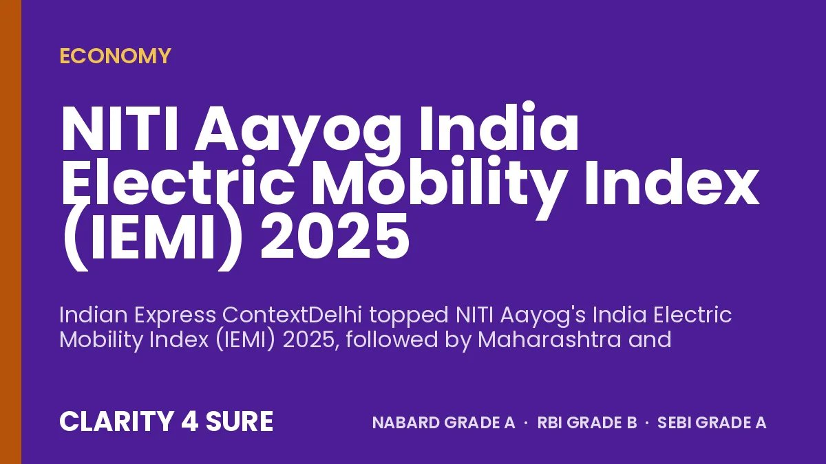 NITI Aayog India Electric Mobility Index (IEMI) 2025