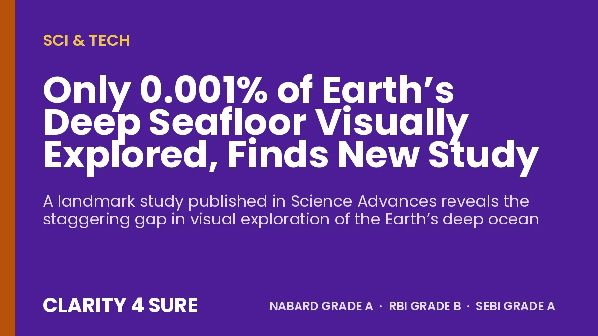 Only 0.001% of Earth’s Deep Seafloor Visually Explored, Finds New Study