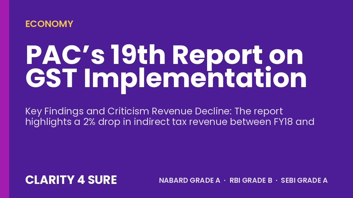 PAC’s 19th Report on GST Implementation