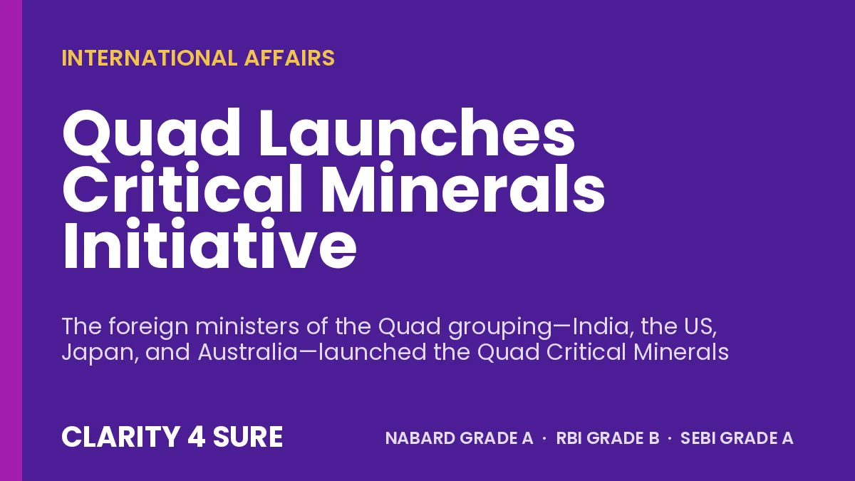 Quad Launches Critical Minerals Initiative