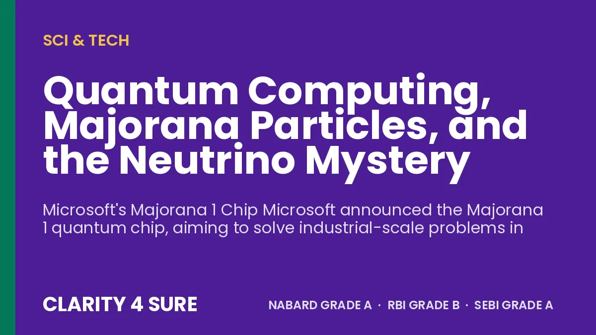 Quantum Computing, Majorana Particles, and the Neutrino Mystery