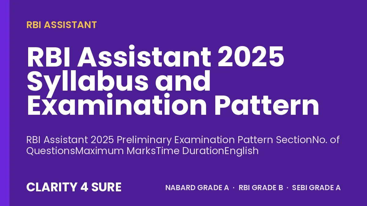 RBI Assistant 2025 Syllabus and Examination Pattern