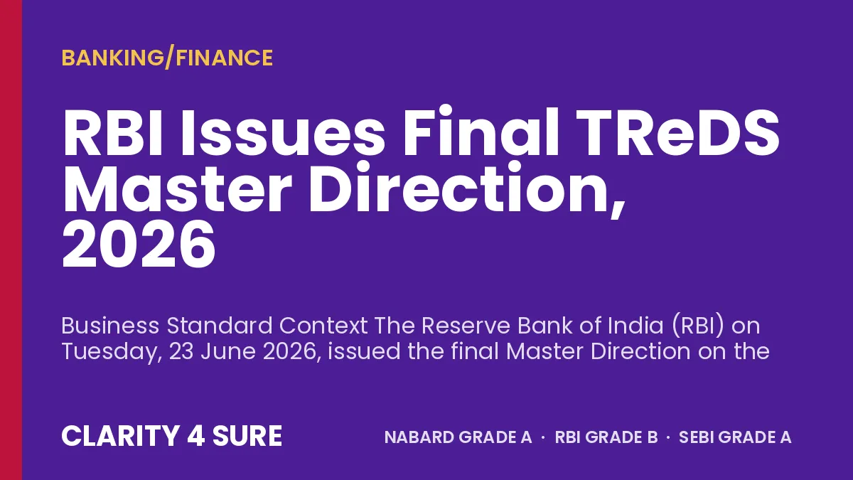 RBI Issues Final TReDS Master Direction, 2026