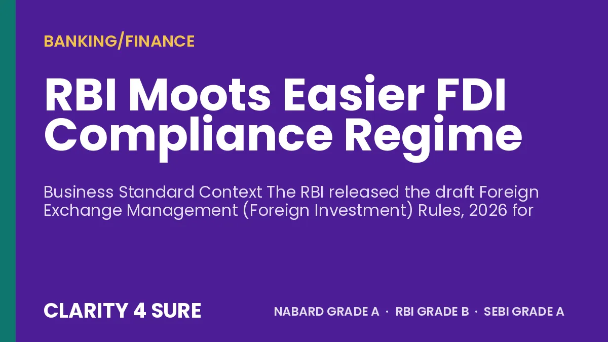 RBI Moots Easier FDI Compliance Regime