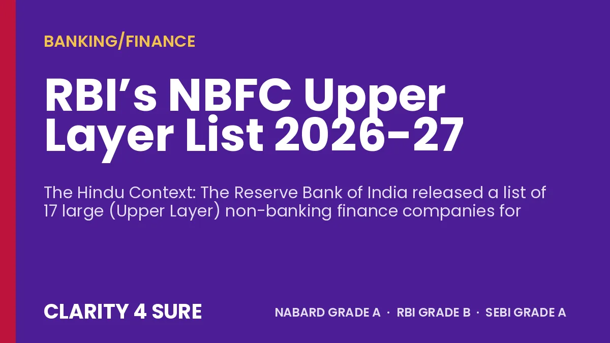 RBI’s NBFC Upper Layer List 2026-27