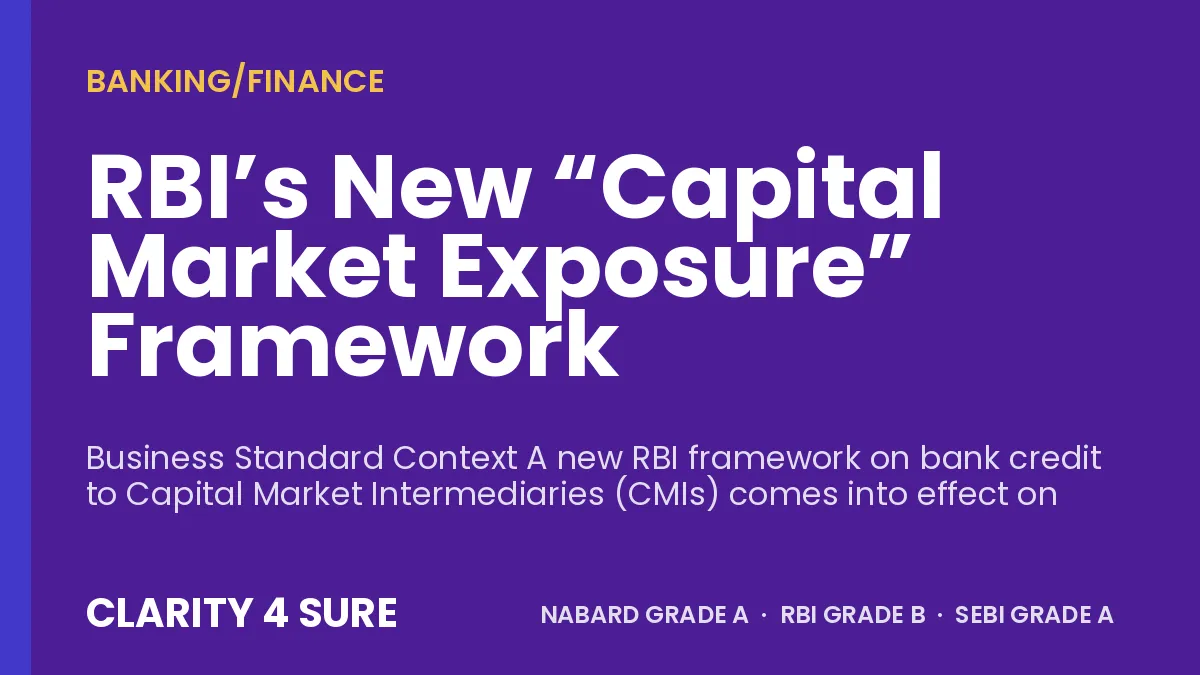 RBI’s New “Capital Market Exposure” Framework