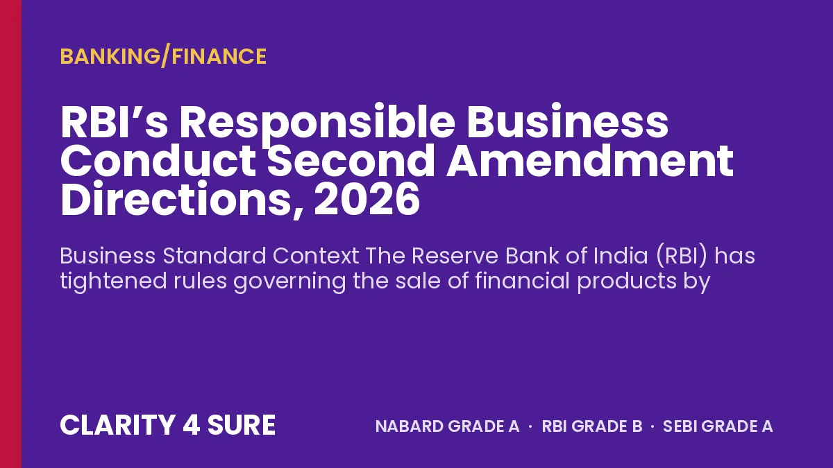 RBI’s Responsible Business Conduct Second Amendment Directions, 2026