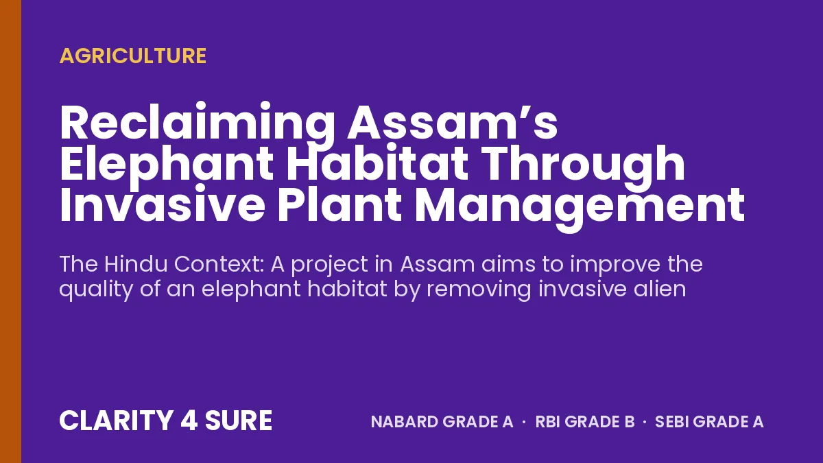 Reclaiming Assam’s Elephant Habitat Through Invasive Plant Management