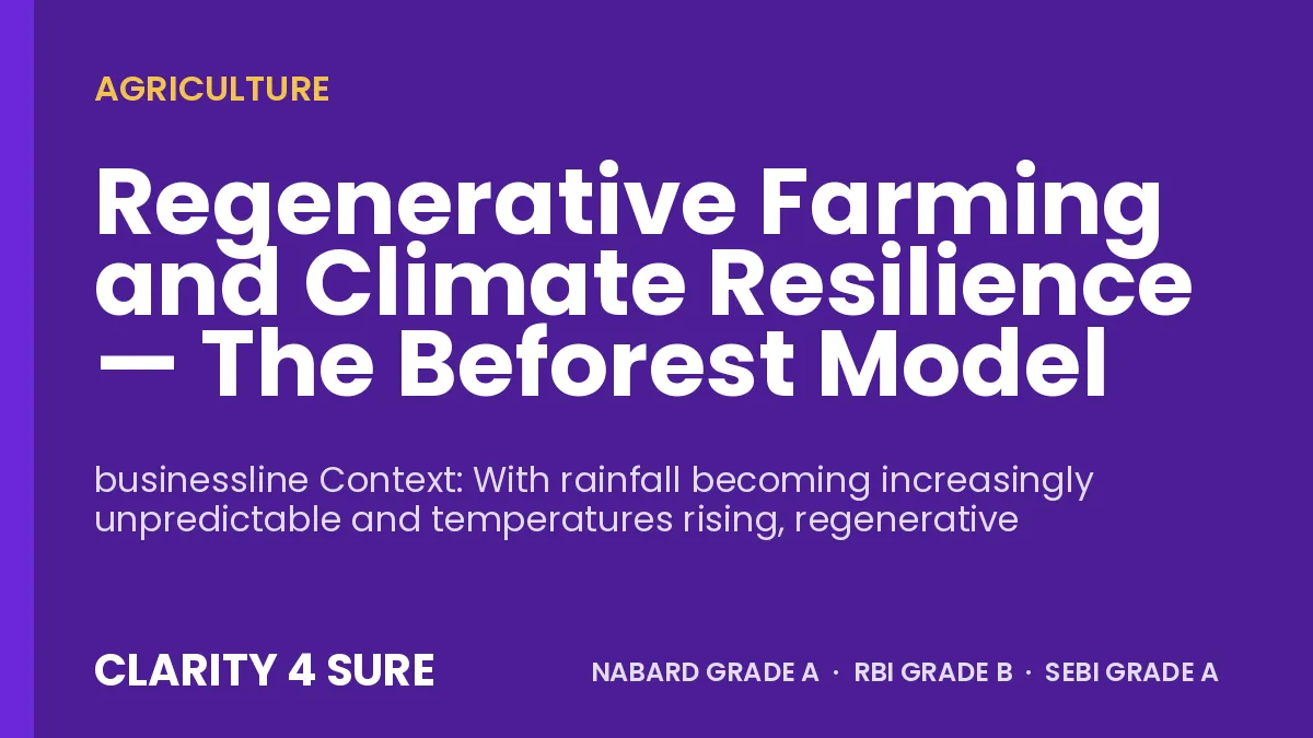Regenerative Farming and Climate Resilience — The Beforest Model