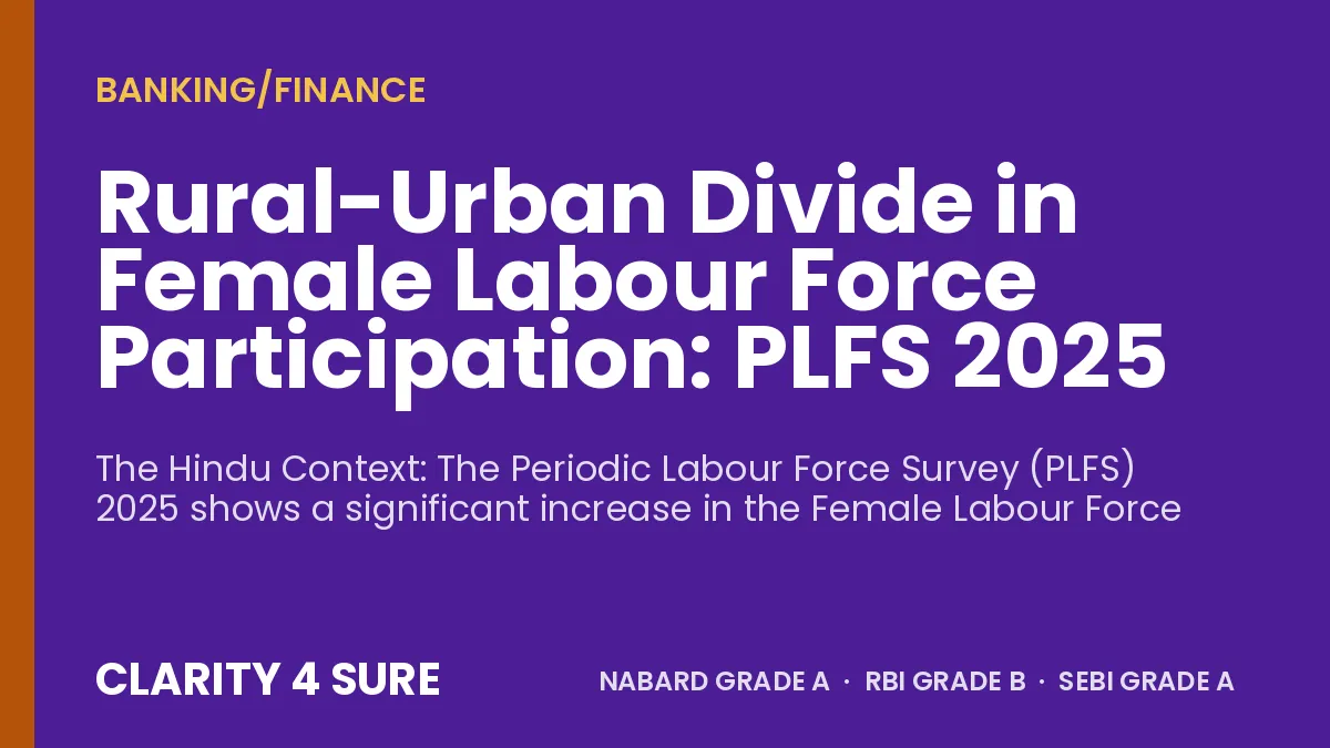 Rural-Urban Divide in Female Labour Force Participation: PLFS 2025