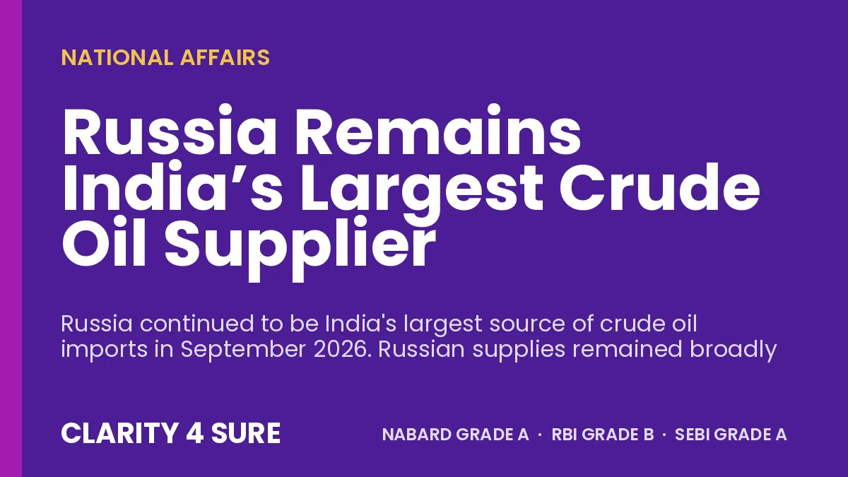 Russia Remains India’s Largest Crude Oil Supplier