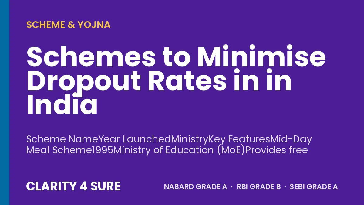 Schemes to Minimise Dropout Rates in in India