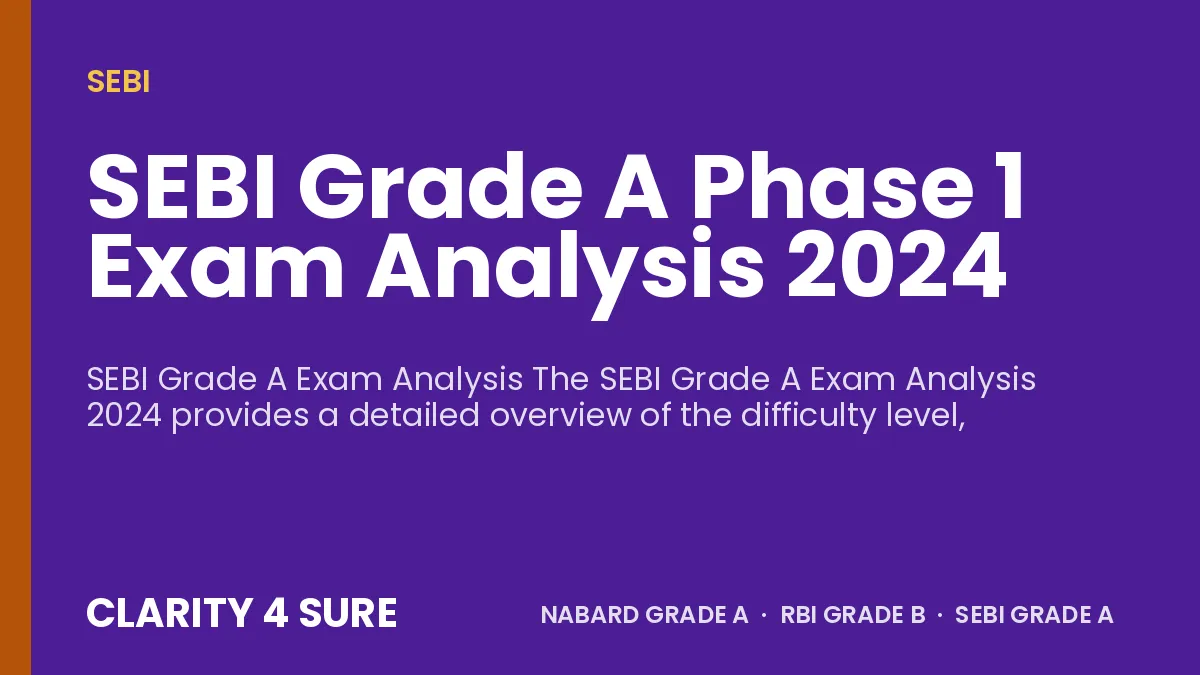 SEBI Grade A Phase 1 Exam Analysis 2024
