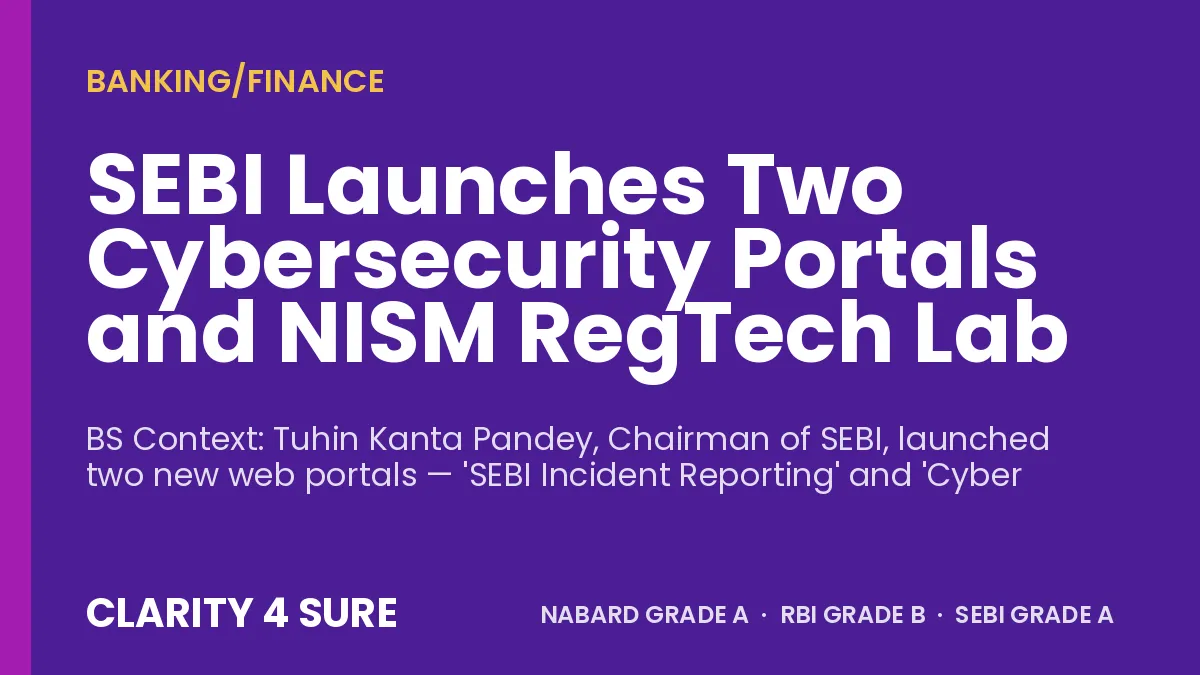SEBI Launches Two Cybersecurity Portals and NISM RegTech Lab