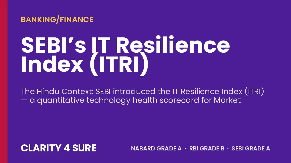 SEBI’s IT Resilience Index (ITRI)