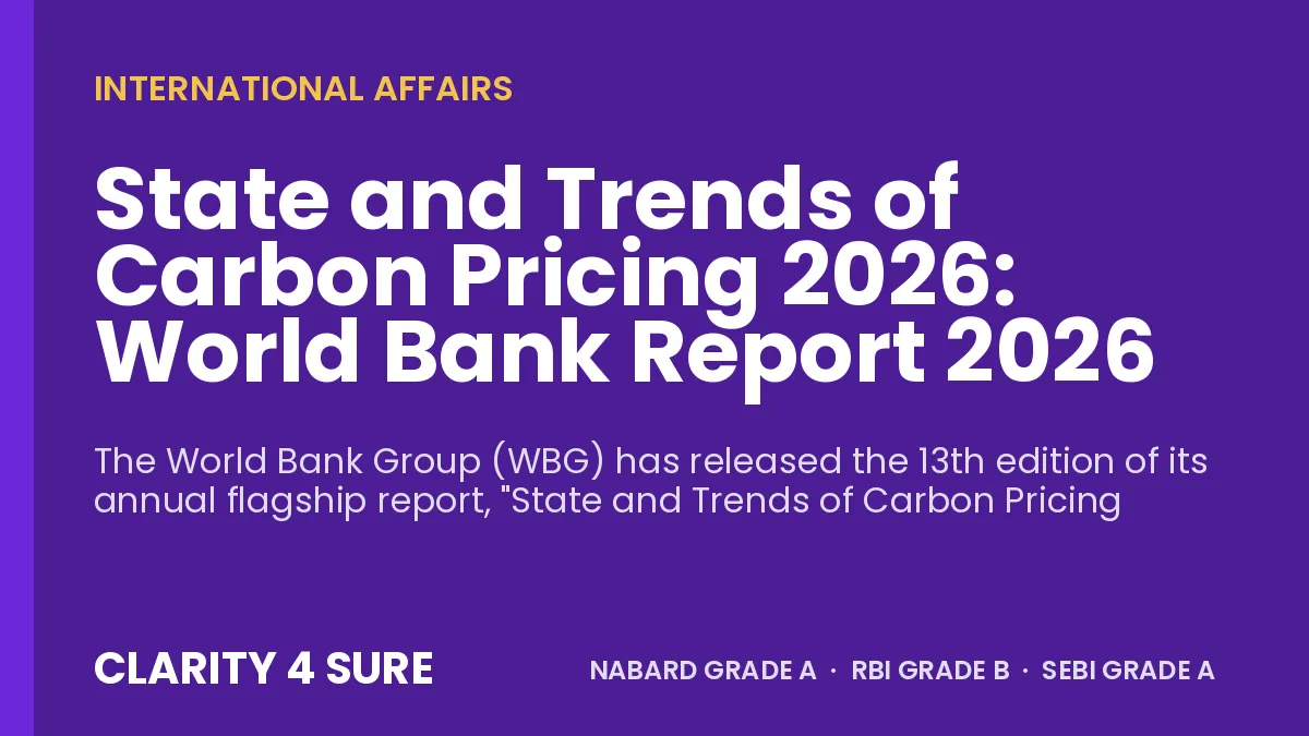 State and Trends of Carbon Pricing 2026: World Bank Report 2026