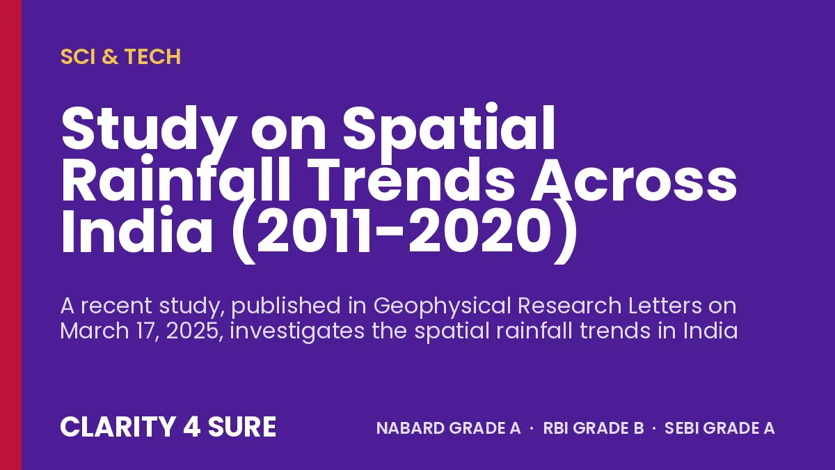 Study on Spatial Rainfall Trends Across India (2011-2020)
